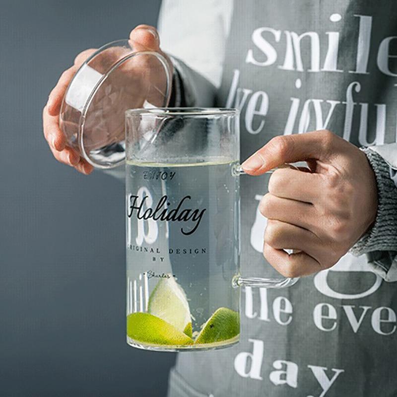 

Стеклянная чашка с ручкой большой емкости