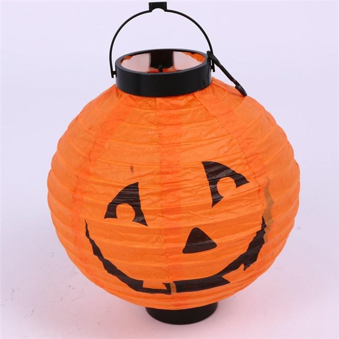 Halloween LED Paper Pumpkin Bat Spider Hanging Lantern Light Holiday Christmas Party Lamp Home Decor