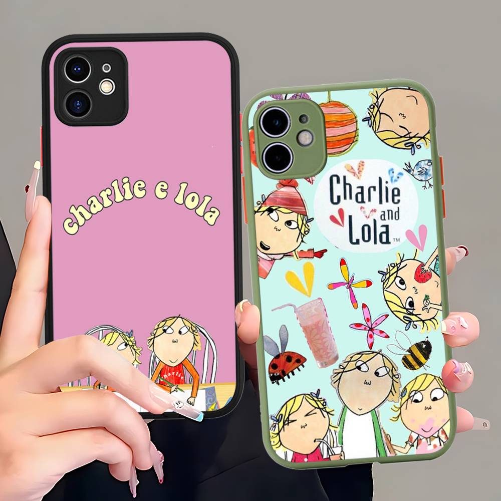 Charlie And Lola Anime For Silicone Matte Phone Case For IPhone 16 Pro Max 15 14 13 12 11 X XS MAX