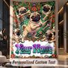 Mops (144) Tapiserie Personalizată cu Temă Nume Personalizat Text Tapiserie de Agățat pe Perete Decor Acasă Pânză de Fundal