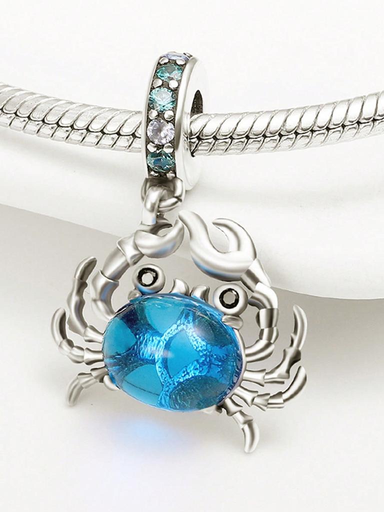 Charms Plata Blue Ocean Crab Sea Turtle Beads Copper Plated Fit Charms Copper Original Bracelet For Jewelry Making Diy Charm