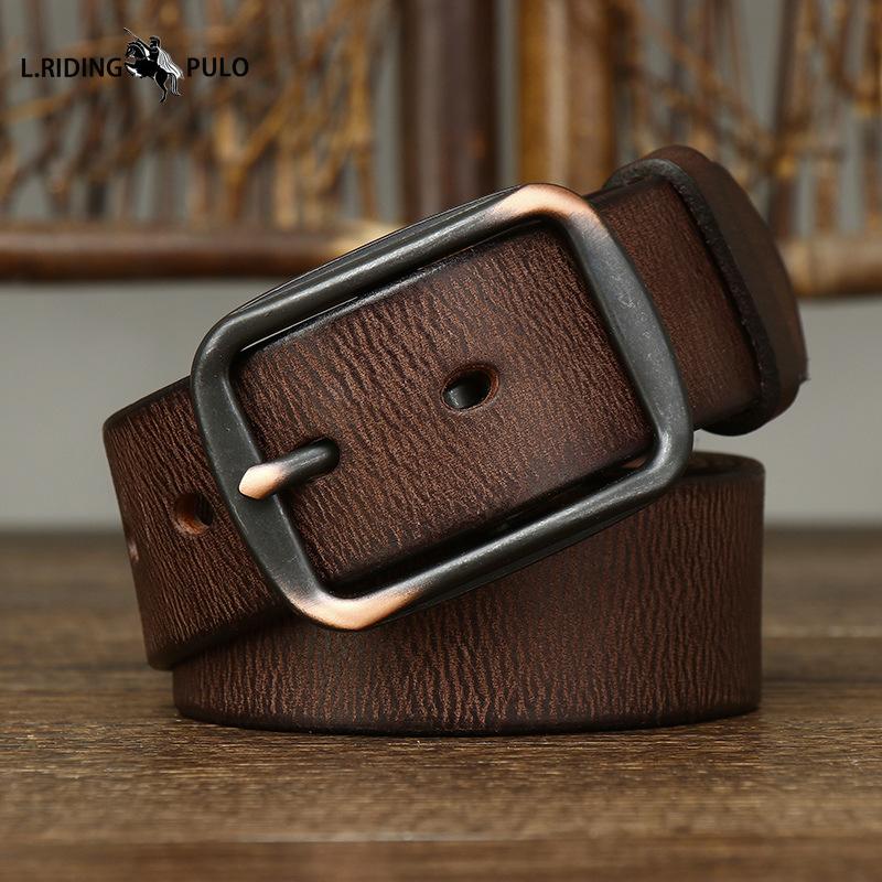 Fashion All-match Genuine Leather Leather Belt Men's Pin Buckle Simple Casual Belt Retro Belt Men's Belt