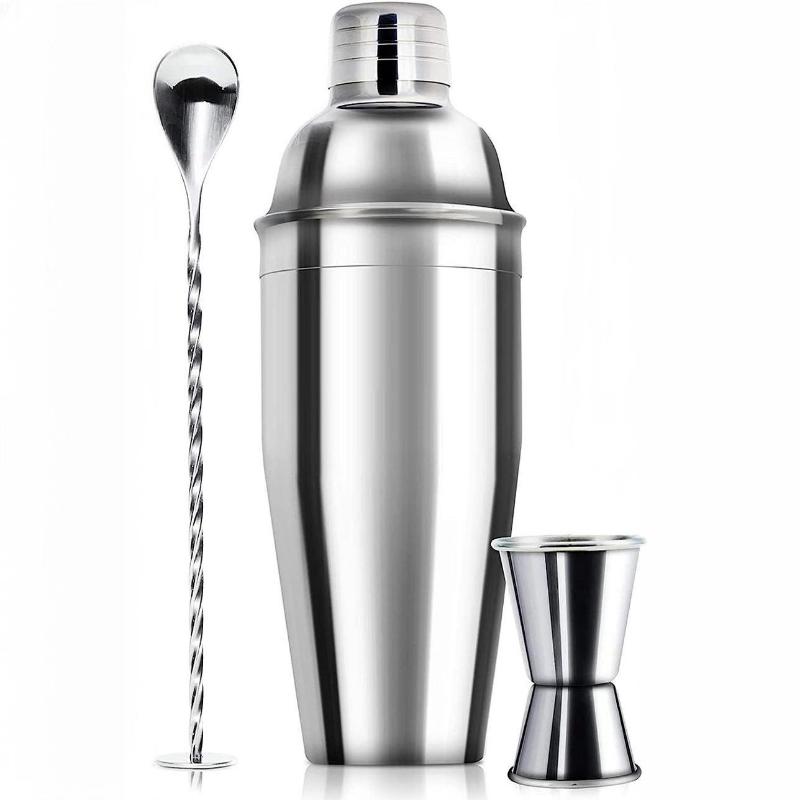 OEM Custom Stainless Steel Wine Set Blending Tools Boston Three Piece Cocktail Shaker Set Wholesale Bar Tool Blender Sets