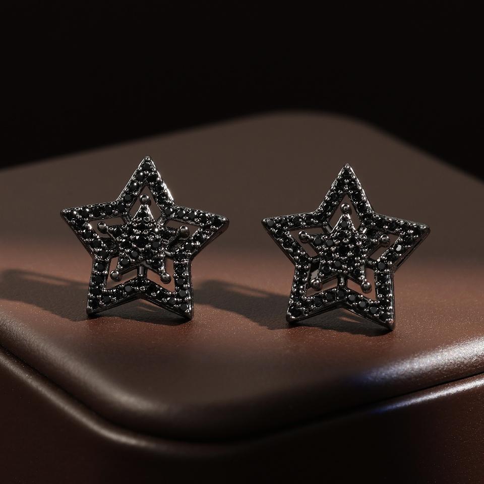 ZAKOL Exquisite Fashion Five-pointed Star Micro-set Zircon Stud Earrings For Women Geometric Daily Simple Jewelry Accessories
