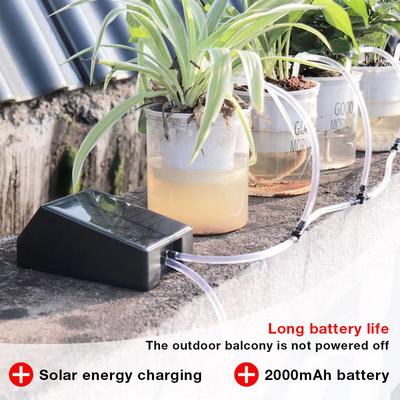 Garden Solar Energy Irrigation Timer Sprinkler Drip Irrigation System Water Controller Kit 2000mAh Battery 1/4" Hose Watering