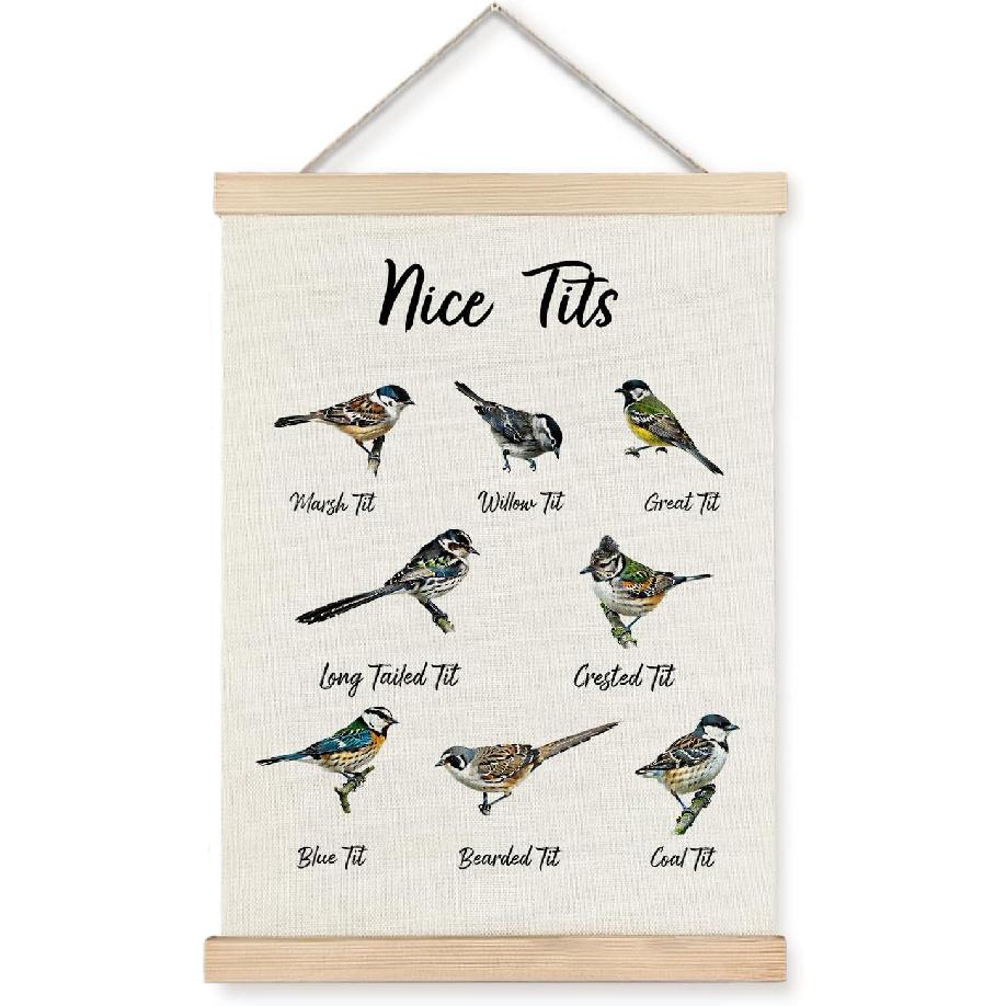 JINYO Bird Wall Decor, Bird Wall Art Poster, Bird Pictures Wall Decor, Bird Decor for Home, Gifts for Bird Lovers, Bird Prints Wall Art for Home