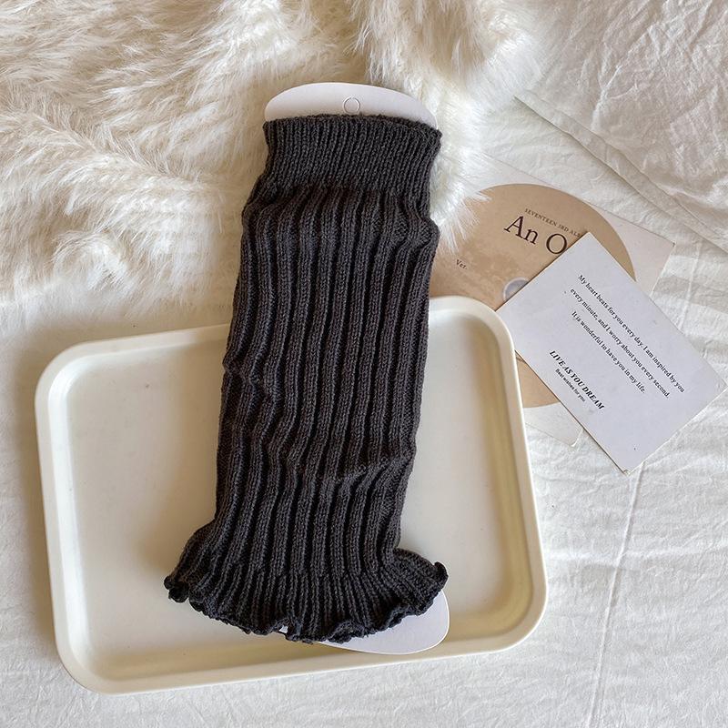 Girls' Angora Red Lace Knit Leg Warmers - Chunky Mid-Calf Socks for Spring, Autumn, and Winter