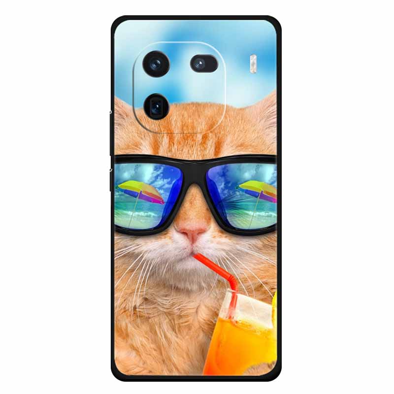 Für Vivo Iqoo 12 Hülle Weiches Silikon Niedliche Katze Löwe Bedruckte Hüllen für Vivo iQOO 12 Pro Hüllen Luxuriöse Schutzhüllen Iqoo12