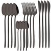 16Pcs Western Black Gold Dinnerware Set Stainless Steel Tableware Flatware Cutlery Set Dinner Knife Fork Spoon Silverware