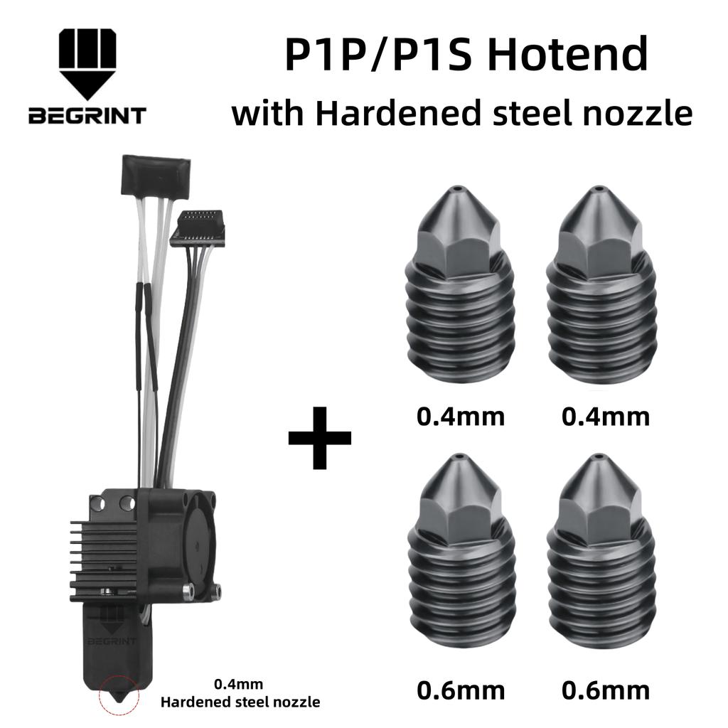 Für Bambu Lab X1C P1P P1S Kompletter Hotend-Druckkopf mit Lüfter Thermistor Keramikheizung 0,4mm Gehärtete Stahl-Düse Für Bambulab