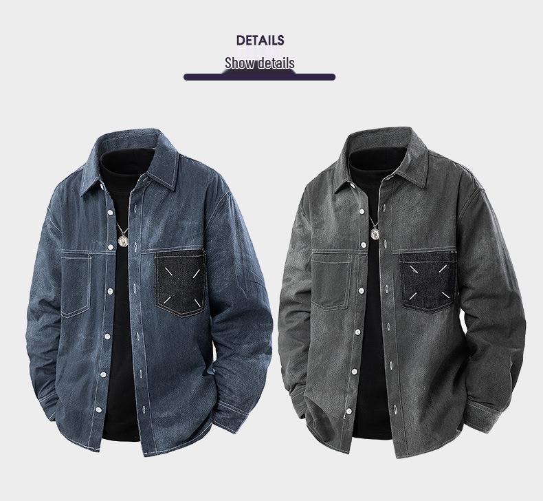 2025 Autumn Tie-Dye Denim Long-Sleeve Shirt Jacket