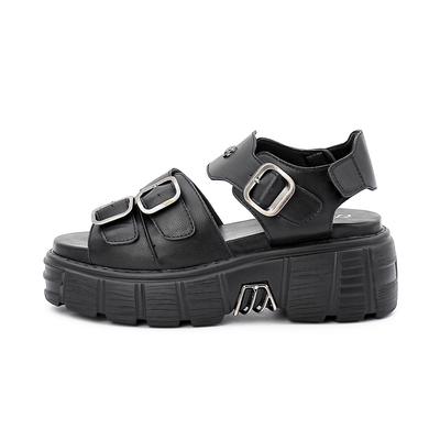 U-DOUBLE Damen Sandalen Plateau Punk Stil Sommer Damenschuhe Zehentrenner Römische Hohe Absätze Hausschuhe