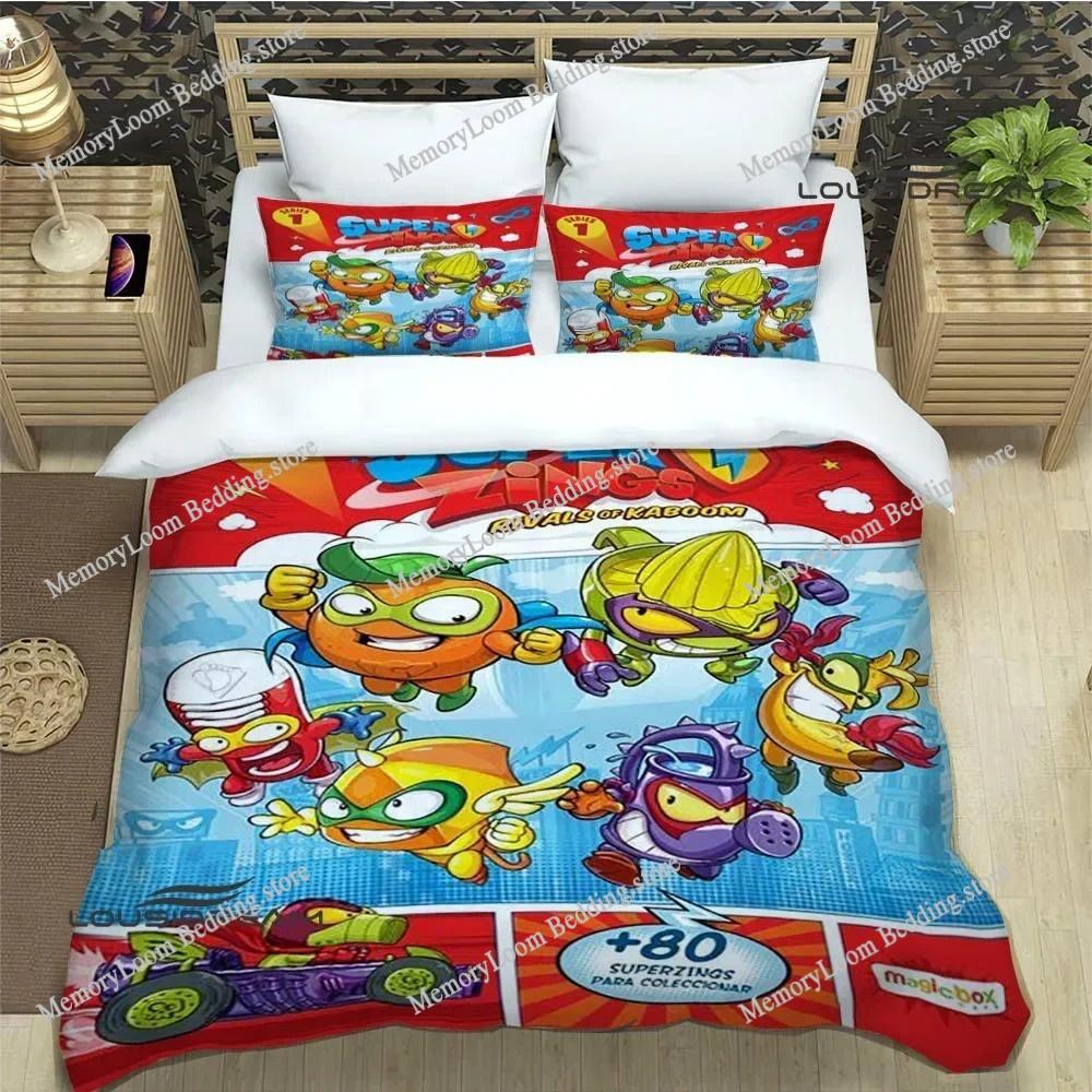 Cute Cartoon Super Zings Bedding Sets Exquisite Bed Supplies Set Duvet Cover Comforter Set Bedding Set Luxury Birthday Gift