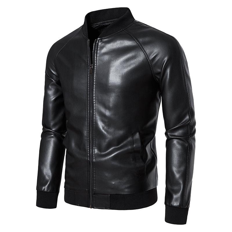 Leather Jacket Men's Jacket New Version Youth Casual PU Leather Jacket Top