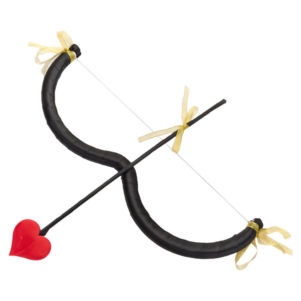Complete Cupid Accessory Kit: M-Shaped Bow, Heart Arrow & Feather Angel Wings for Valentine‘s Day Cosplay & Theme Party