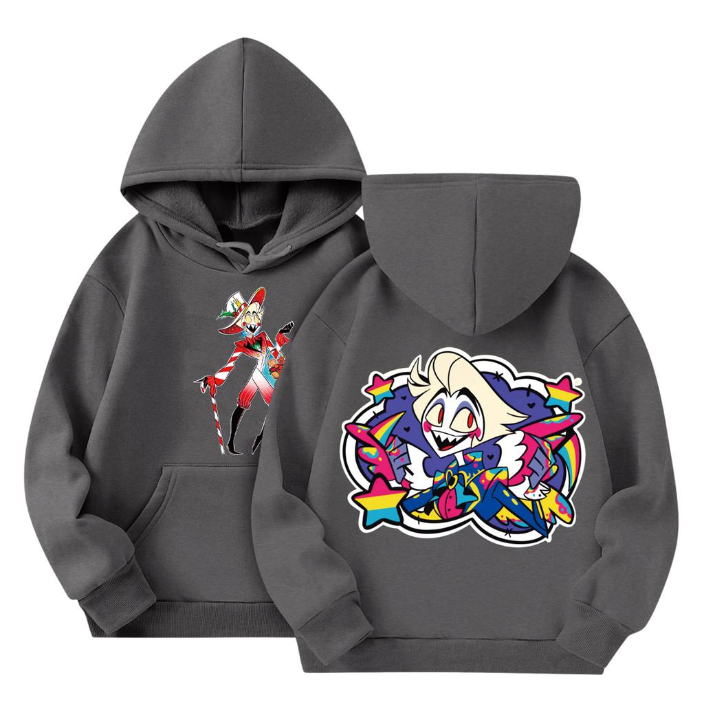 Child Fashion Lightweight Long Sleeve Pullover With Pockets Print Hoodie