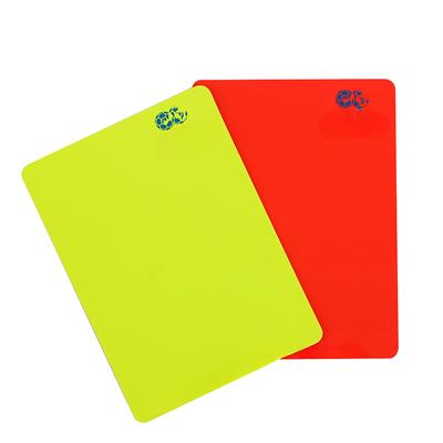 Cartellino di Avvertimento Rosso e Giallo da Arbitro di Calcio in PVC Strumento per Allenamento Partita di Calcio Accessorio Sportivo Calcio 8x11cm