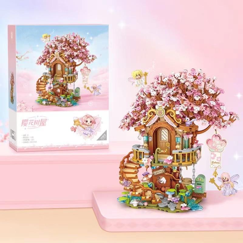 Tree House Diy Decoration Blocks Home Decoration Model Building Blocks Toys Assembly Toy Christmas Gift For Children Adult