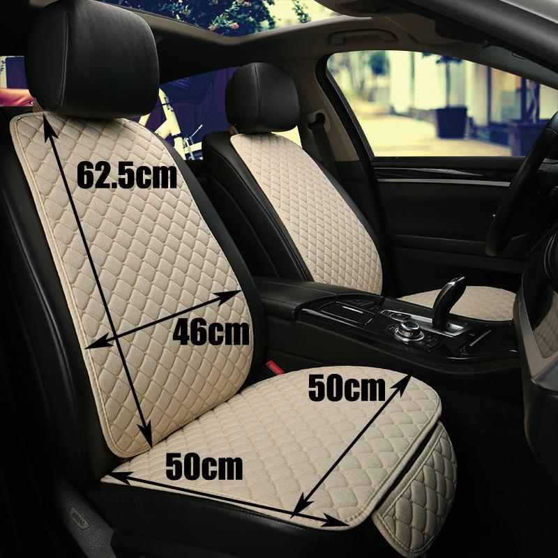 Flax Car Seat Cover Protector Universal Linen Front Rear Back Cushion Protect Pad Mat Backrest Accessories Interiors Truck