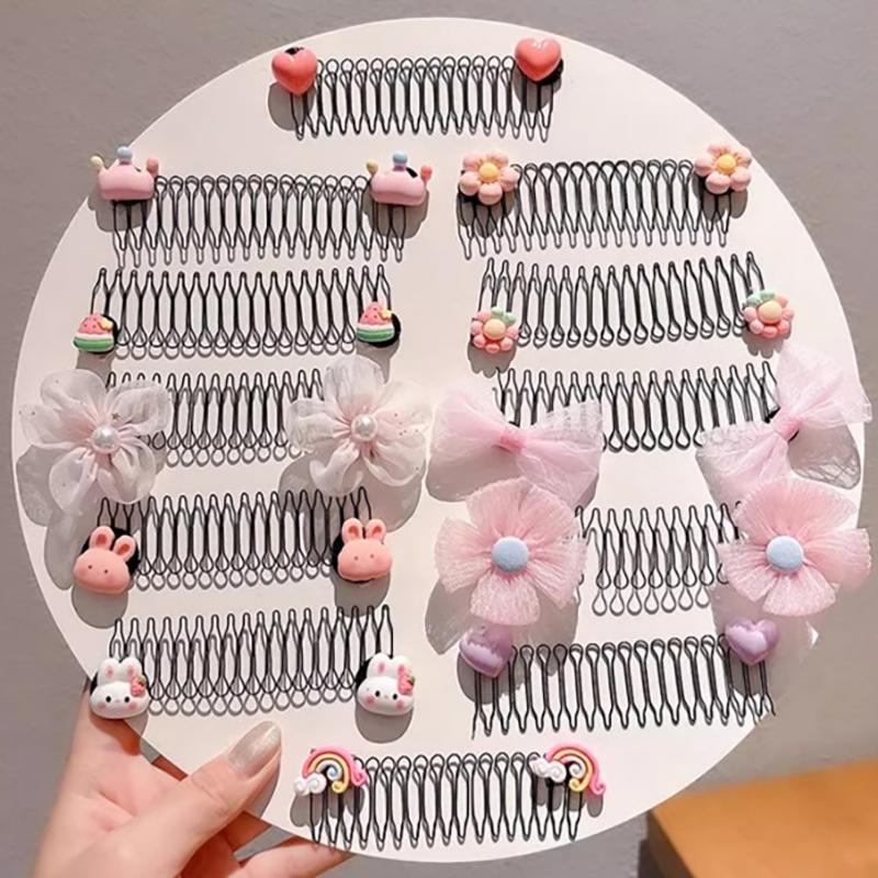 Bambini Dolce Carino Cartone Animato Pettine per Capelli Antiscivolo Pettine a Inserimento Acconciatura Accessori
