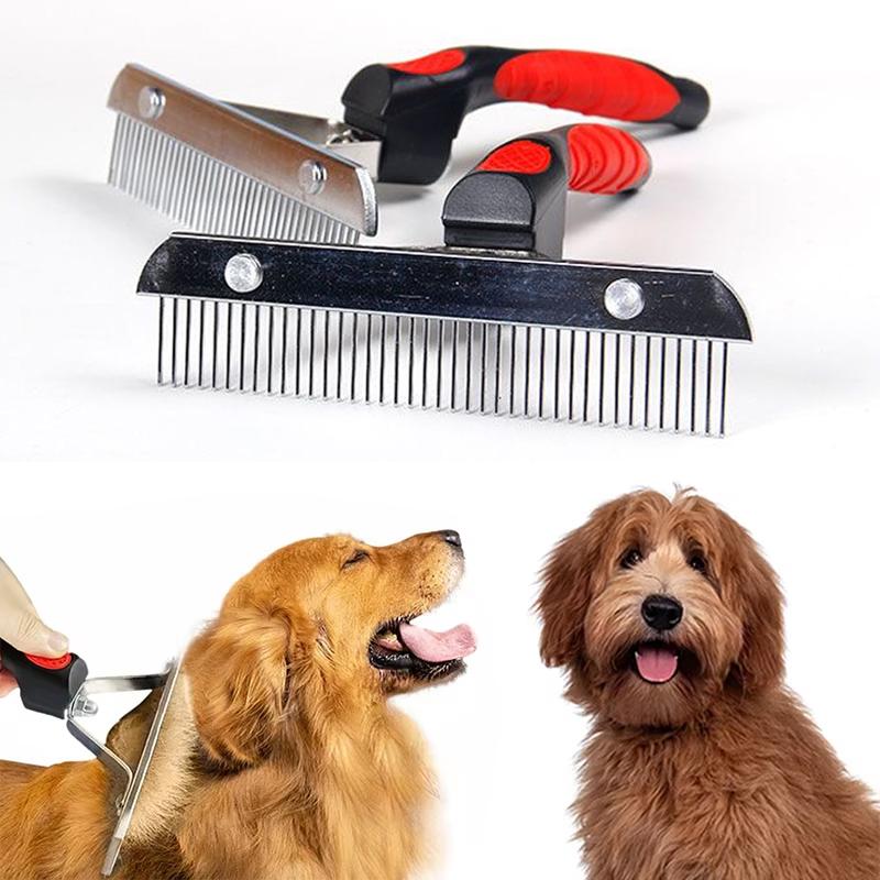 Large Medium Dog Rake Comb Long-Haired Pets Grooming Tool Stainless Steel Pins Comb for Golden Retriever Husky German Shepherd