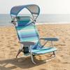 Beach Chair with Canopy Foldable Design Reclining