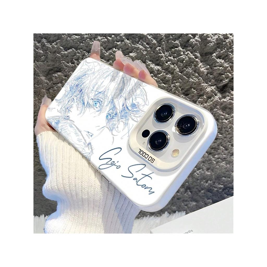 Jujutsu Kaisen Gojo Satoru Skizzenkunst Klare TPU Handyhülle für iPhone 15 Pro Max & Samsung Galaxy S24 Ultra, Stoßfeste Hülle