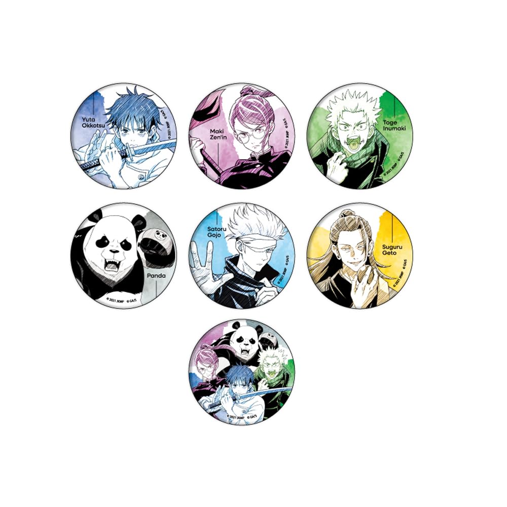 Jujutsu Kaisen Movie 0 01 Sketch Trading Can Badge Complete Set of 7 [GraphArt Illustration] [Rare Included] (Box)