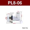 Premium White Male Thread Elbow PL8-02 Pneumatic Connector, 4-M5/6-01/10-03/12-04 Air Tube