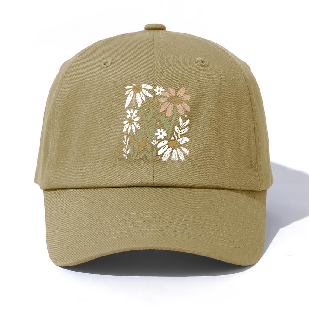 1pc Flowers Print Baseball Cap for Adults Minimalist Retro Style Casual Soft Adjustable Dad Hat Perfect As Gift