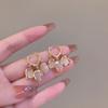 Copper-Unique Temperament Light Luxury Opal Earrings Women'S Niche Earrings High-End Earrings Fashion Ear Buckles