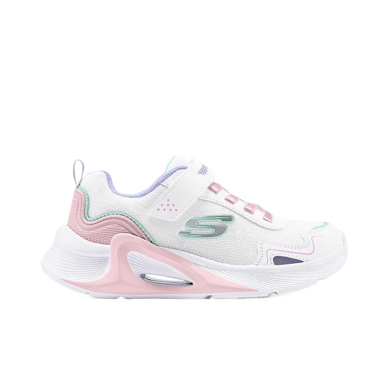 Skechers Kids Synthetic Leather Mesh Comfortable Versatile Soft Fashion Low Top Casual Shoes Kids sneaker White 303894L-WMLT