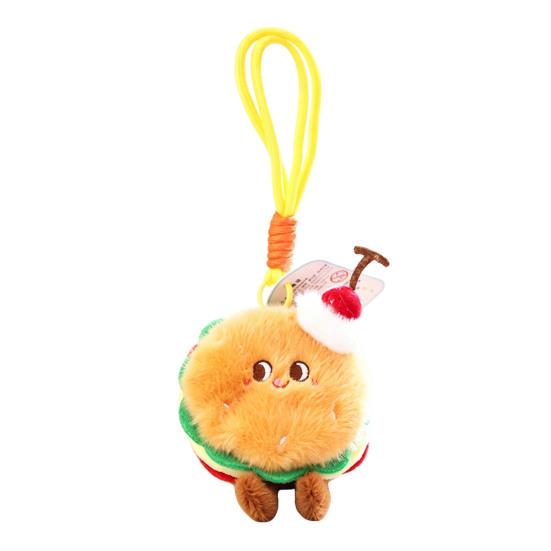 Cute Cake Plush Keychain, Soft Dessert Stuffed Animal Pendant, Kawaii Afternoon Tea Key Ring for Bag Backpack, Gift for Girls