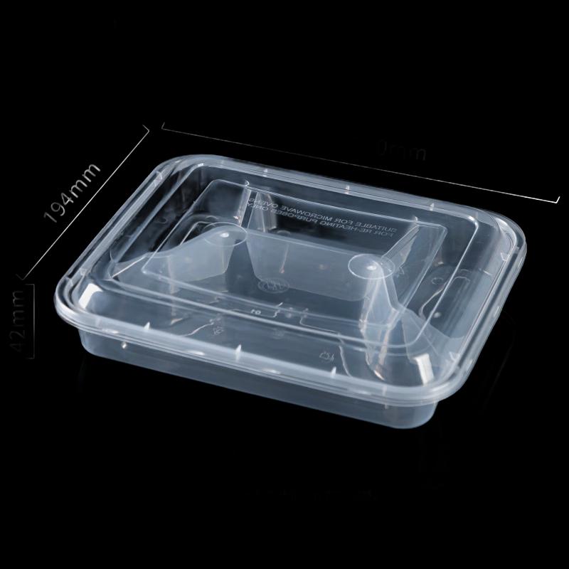 Disposable PP 4-Compartment Takeout Meal Boxes, 150 Sets