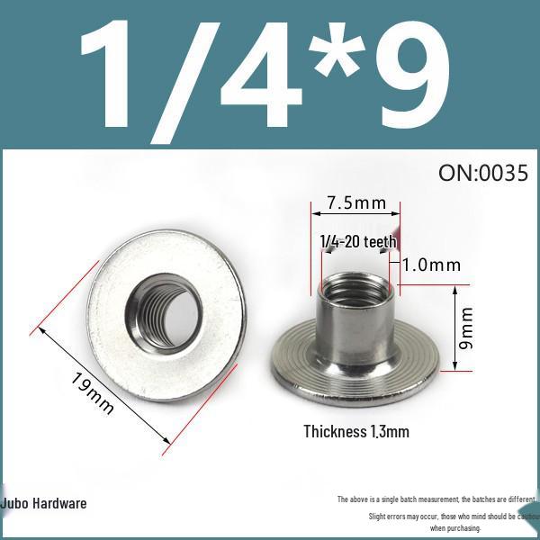 304 Rostfritt Stål Flänsad T-Mutter Stegad Svetsad Låsmutter 1/4 och 5/16 Tum