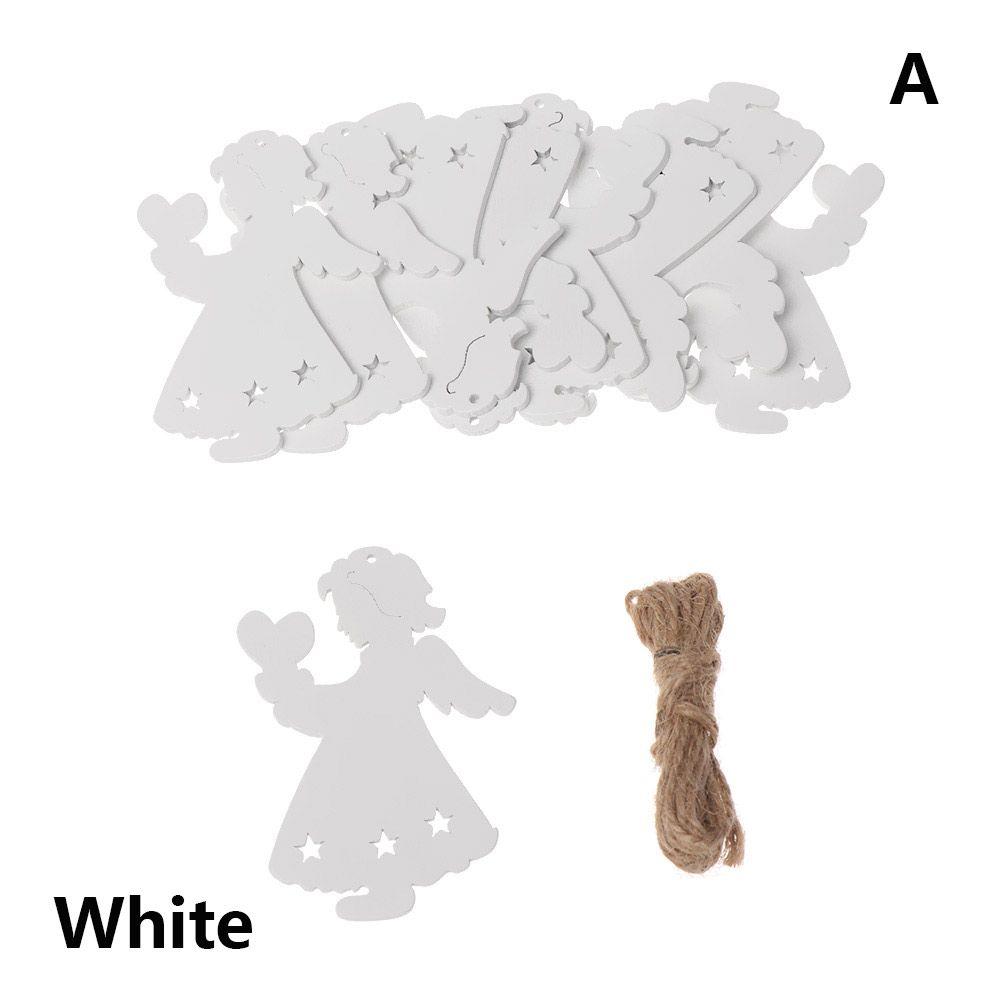 DIY Gifts Drop Pendant Christmas Tree Decoration Santa/Elk/Angel Wooden Ornaments Xmas Hanging