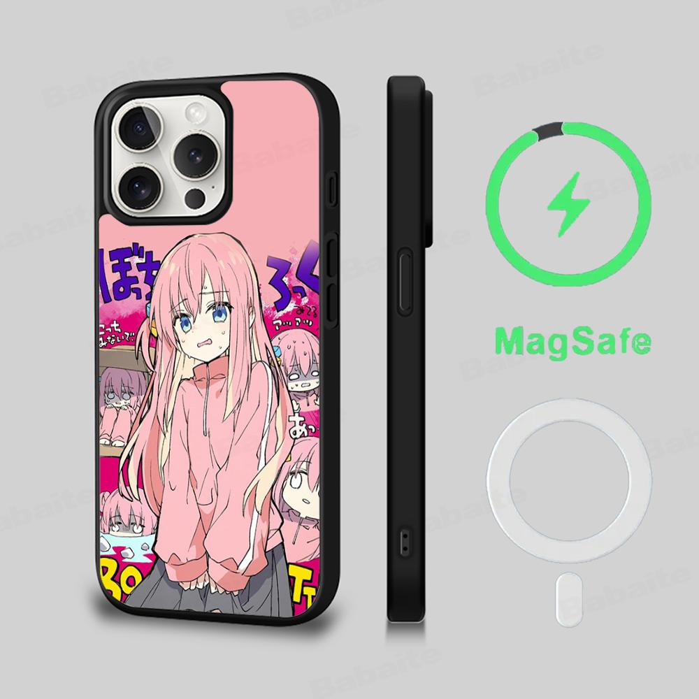 Anime B-Bocchi The Rock Phone Case Magnetic Case For IPhone 16 14 13 12 11 15 Pro Max Plus For Magsafe Wireless Charge Cover