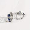 Par de Brincos Redondos de Cristal Azul Brilhante - Elegante Minimalista, Design Único, Estilo Festa de Banquete - Joias Acessórios Presente para Mulheres