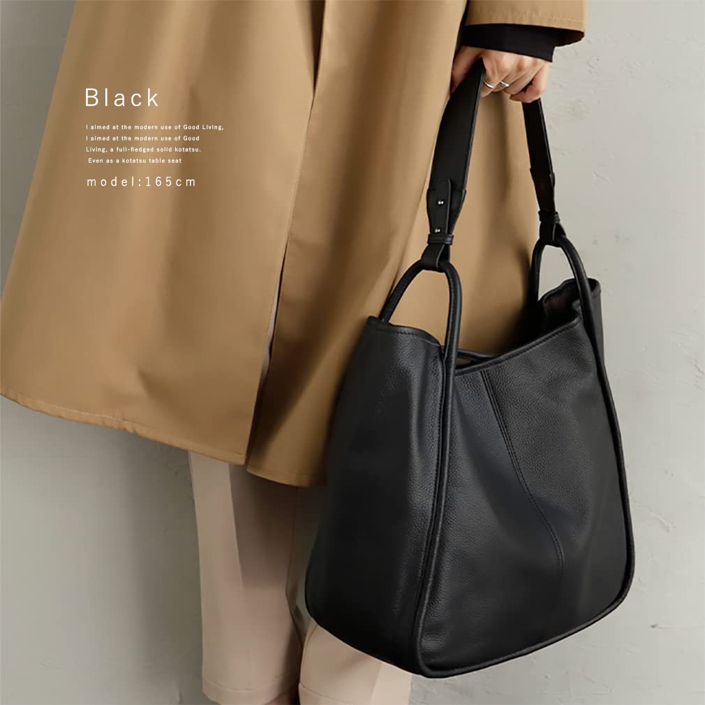 Vita Felice Genuine Cowhide One Handle Tote Bag [VITAFELICE] Women's sib-20002n (Black)