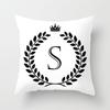 26 Crown Letter Pattern Double-Sided Printed Pillow Cover Short Plush Suitable Living Rooms Bedrooms Sofas Throw Cushion Cover