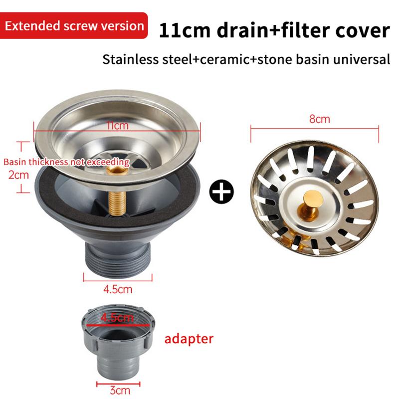 1Set Corrosion Resistance Basin Drain Simple Structure Easy To Install Sink Filter Accessories Durable Stainless Steel