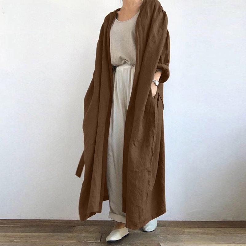 

Women s Autumn Long-Sleeve Shirt Dress Trench Coat 2XL кофейный