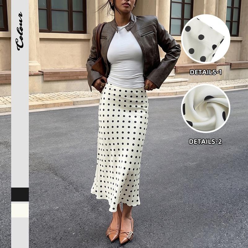 TIFICY Gonne Estive Primaverili Casual da Donna a Pois
