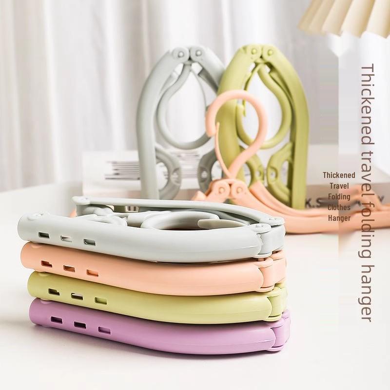 Portable Folding Clothes Hanger with Clips - Ideal for Travel and Business Trips