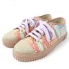 Pristine Low Cut Sneakers COCO Mark Tweed Leather Multicolor Women 34 Used