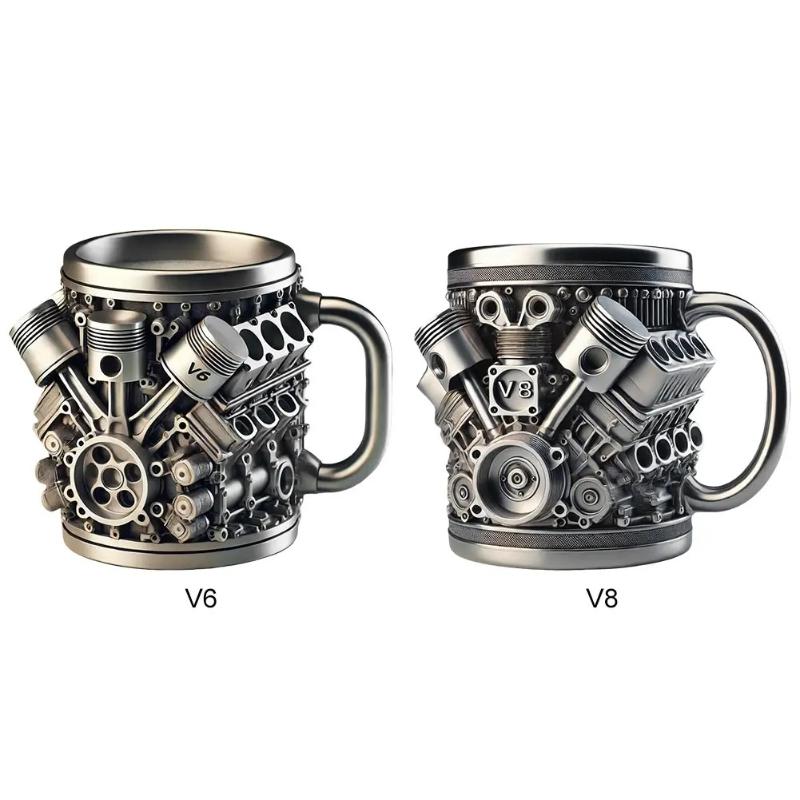 Interesting Creative 450ml Coffee Cup Ornament Engine Cup Engine Mug Suitable for Car Enthusiasts As a Gift