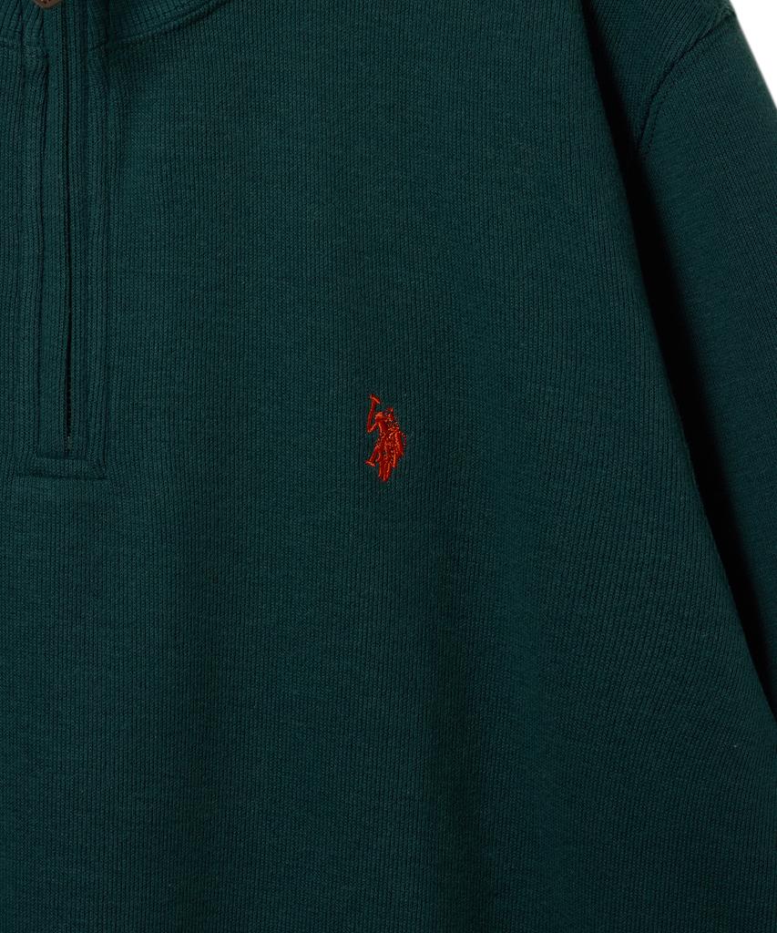 USPOLOASSN French Rib Half Neck_Teal Green