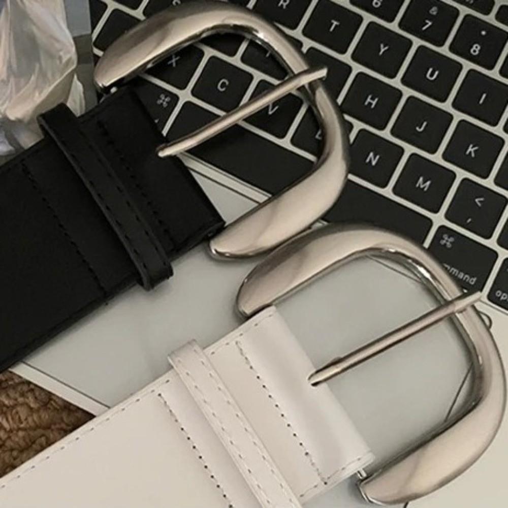 Retro Adjustable Wide Belt Leather White Waist Cincher Waist Belt Women