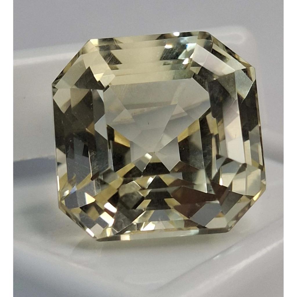 AAA Natural Yellow Citrine 17-19 Ct Asscher Cut Certified Loose Gemstone