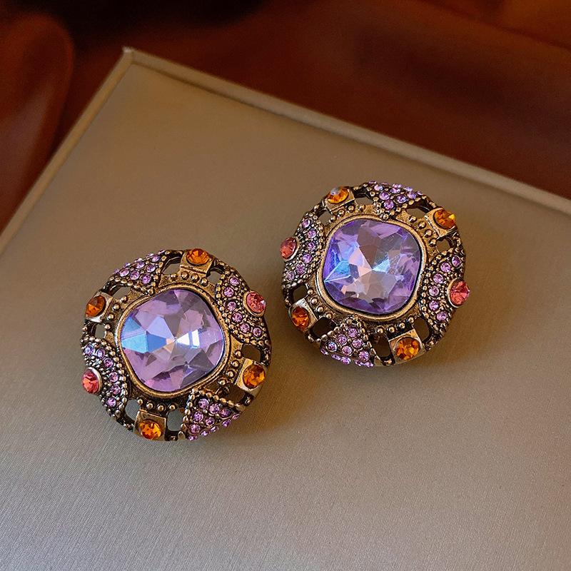 

Серьги-гвоздики Серебряная игла с бриллиантами, ретро, легкая роскошь, высококлассные, нишевые, ретро-серьги для женщин